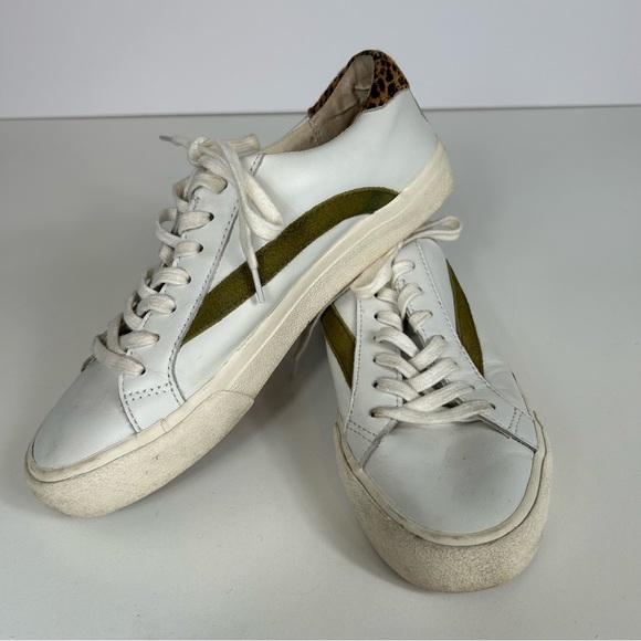 Madewell AE242 White Leather Calf Hair Sidewalk Low-Top Sneakers Size 8 - Picture 10 of 10